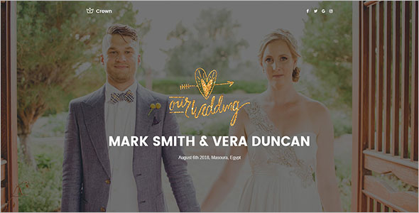 Wedding Landing Page PSD Template