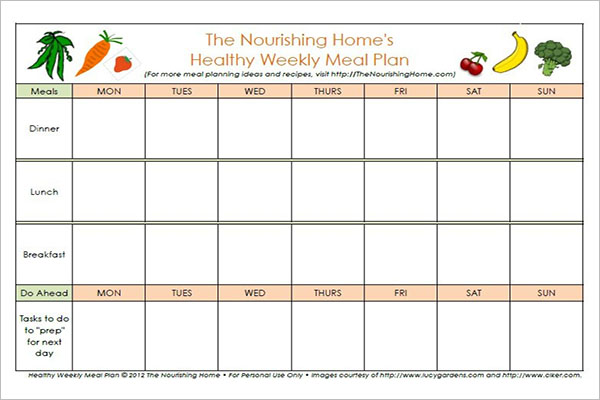 43+ Meal Planning Templates Free PDF, Doc, Excel Format Ideas