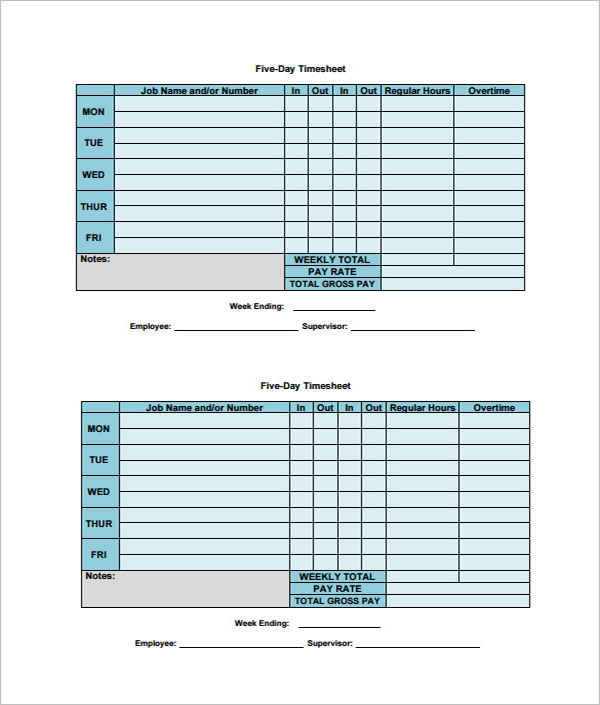 Weekly Paycheck Calculator PDF Template