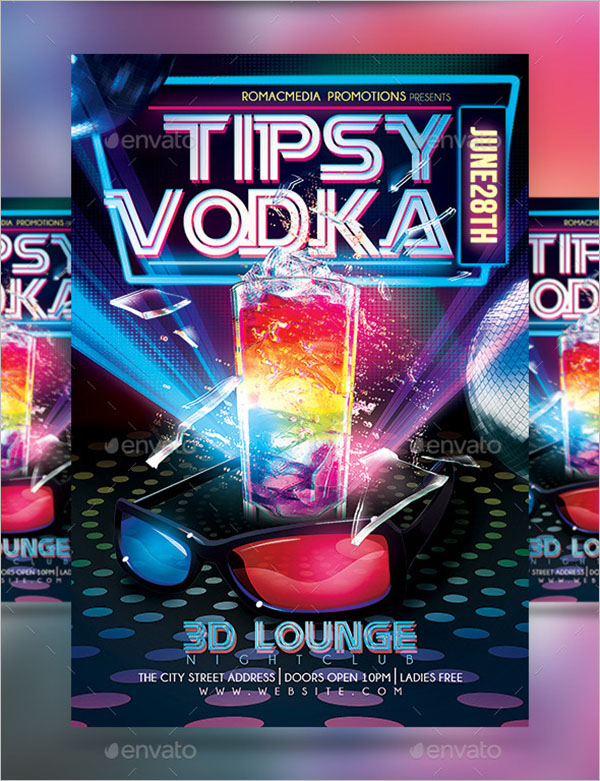 3D Party Flyer Template