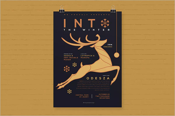 Christmas Event Hanging Poster Template