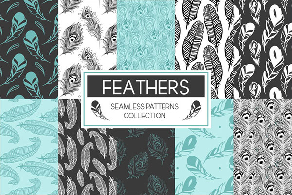 Feather Seamless Pattern Template