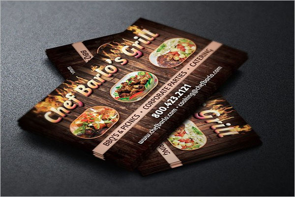 Food Service Business Card Template