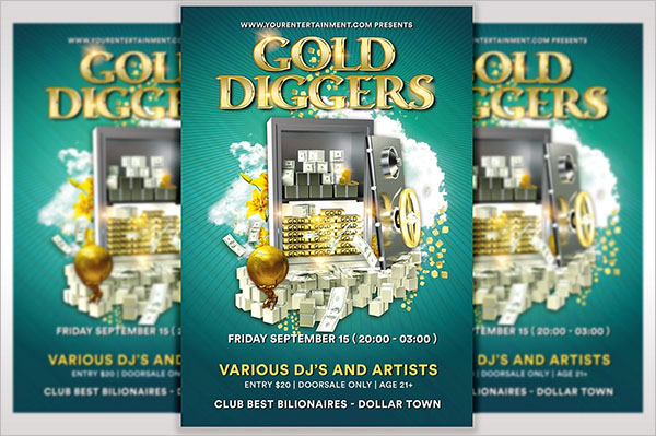 Gold Diggers Flyer Template