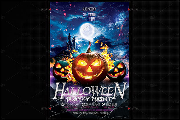 Halloween 3D Flyer Template