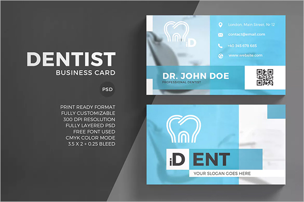 QR Code Business Card Template PSD