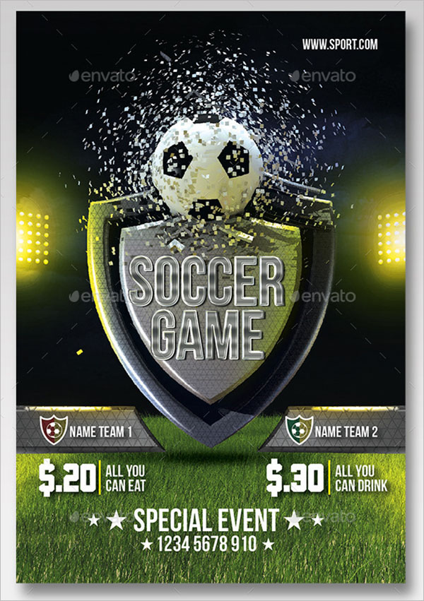 Soccer 3D Flyer Template