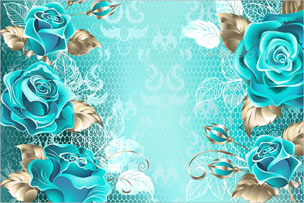 Background with Turquoise Roses