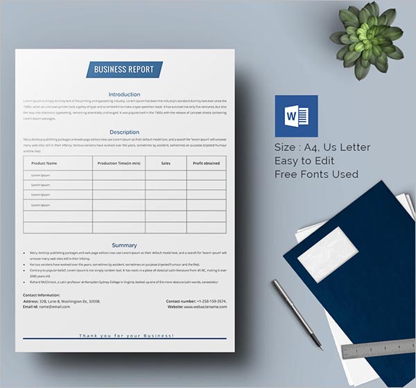 Bankers Business Report Template