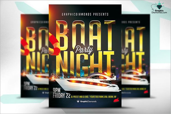 Boat Party Flyer Design