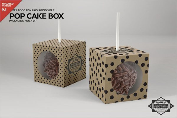 Cake Pop Box Packing Mockup