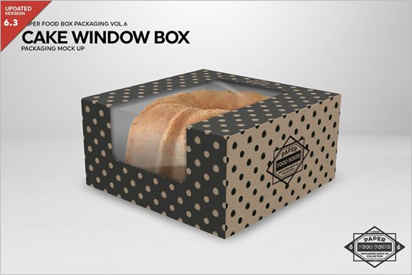 Cake Window Box Packaging Mockup