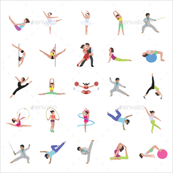 Dance Color Vector Icons