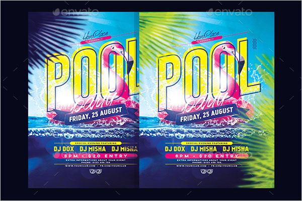 Elegant Pool Party Flyer Template