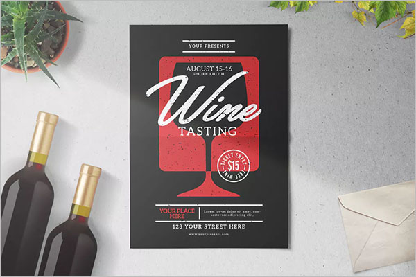 French Wine Flyer Template
