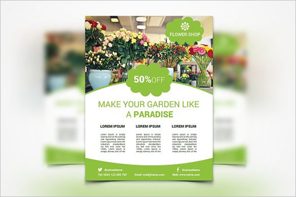 Fresh Flower Shop Flyer Design
