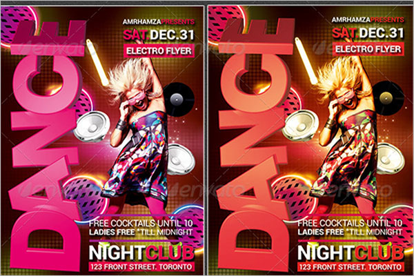 Glow Dance Party Poster Template