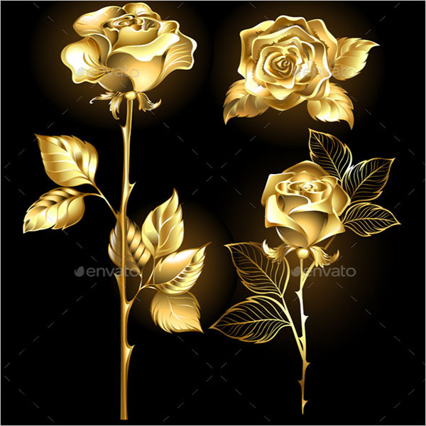 Golden Roses Background Design