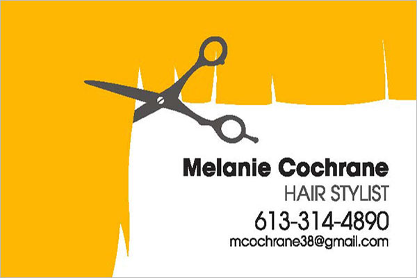 Hair Stylist Business Card Template Free Download