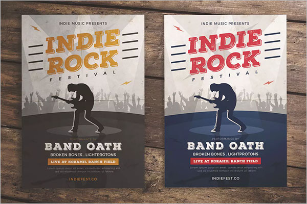 Indie Rock Music Flyer Template