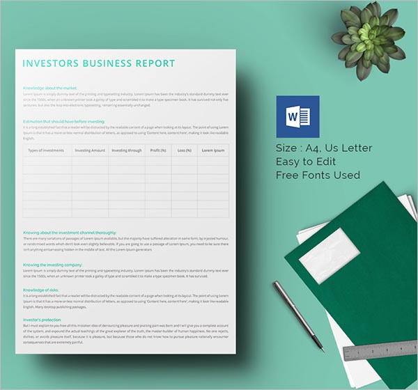 Information Business Report Template