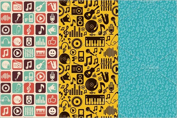 Music Icon & Seamless Pattern
