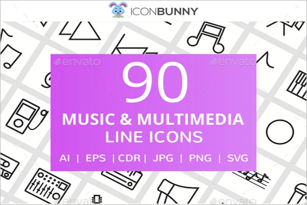 Music & Multimedia line Icon
