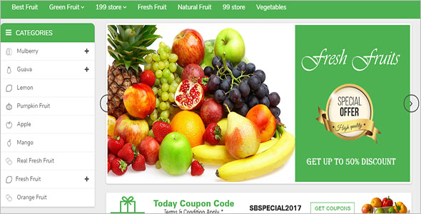 Natural Fruit Ecommerce OpenCart Theme