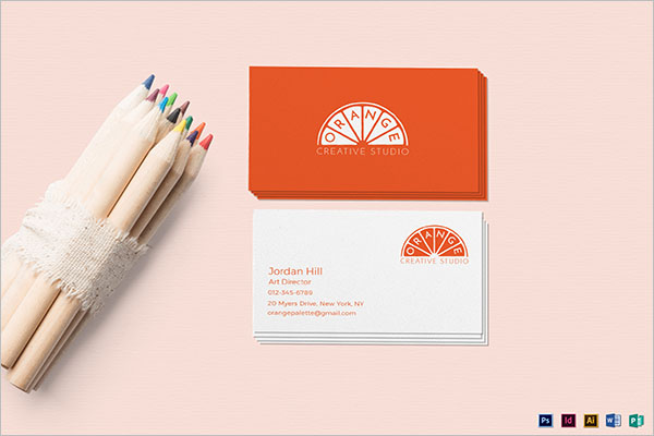 Orange Business Card Template