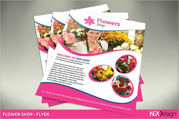 Pink Flower Shop Flyer Design