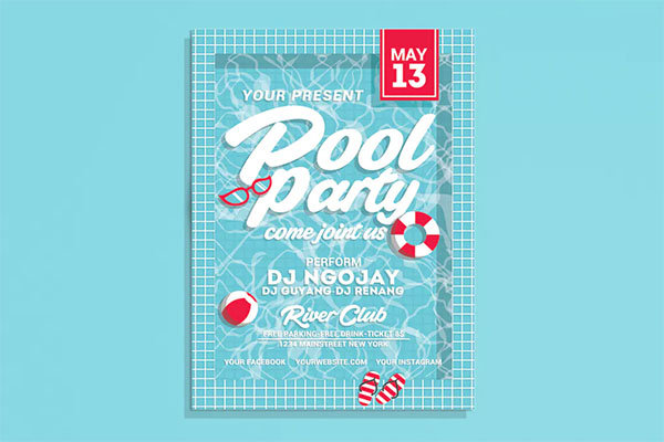 Pool Party Flyer Background