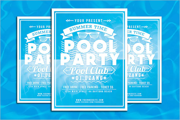 Pool Party Flyer Template PSD
