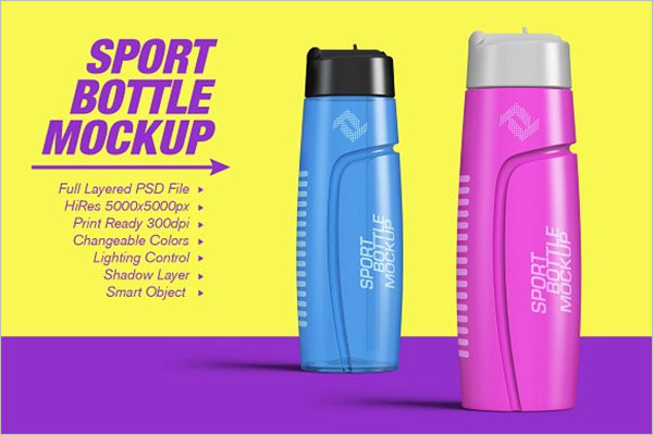 Premium Sports Bottle Mockup