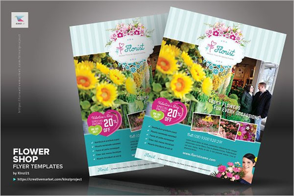 Retro Flower Shop Flyer Design
