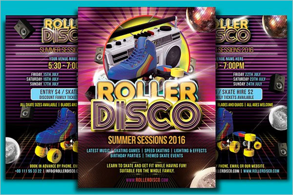 Roller Disco Flyer Design