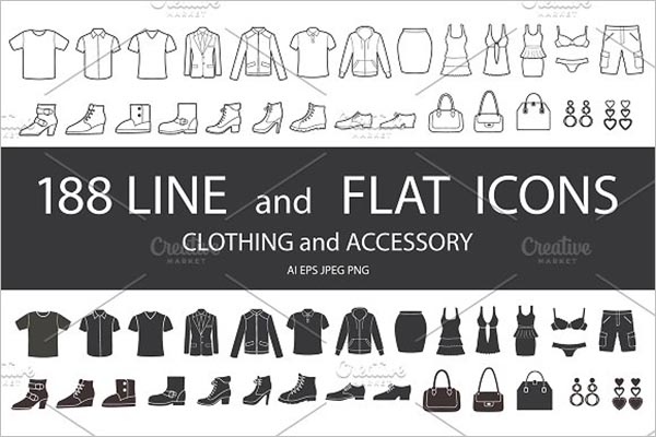 Set Of Clothing Icon Design