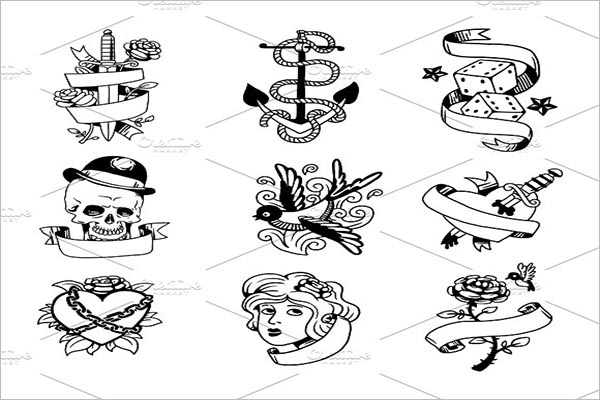 Tattoo Icons Design Vector