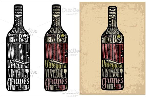Typography Poster Wine Bottle
