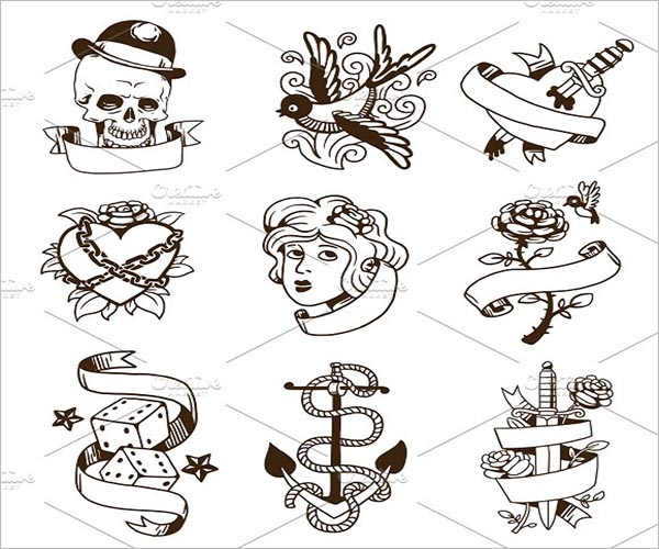 Vintage Tattoo Design Template