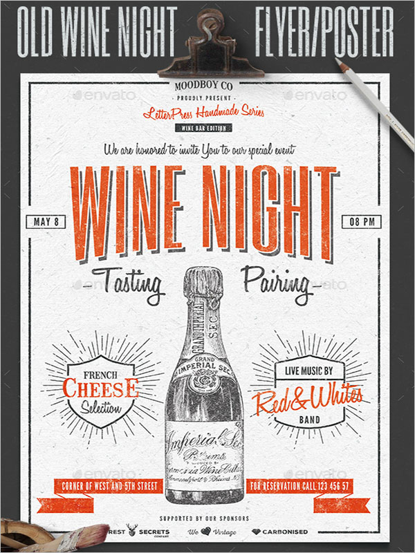 Wine Night Poster Design