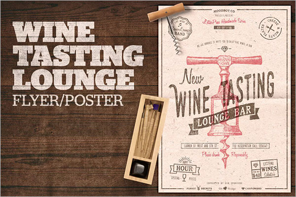 Wine Tasting Lounge FlyerÂ 