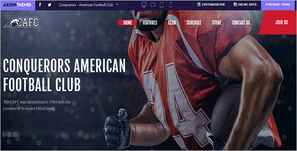 American Football Club WordPress Theme