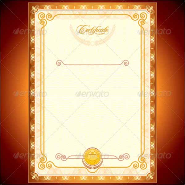 Golden Certificate Design