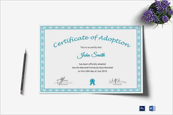Latest Adoption Certificate Template