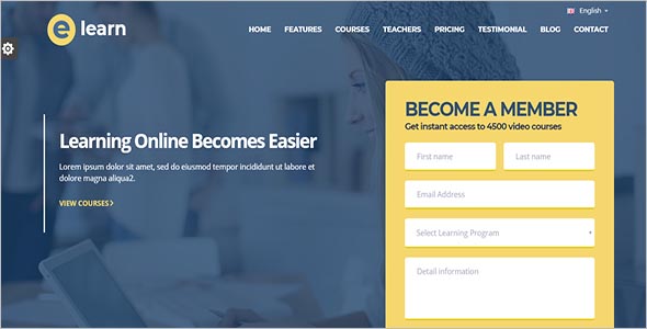 One page Bootstrap Education HTML