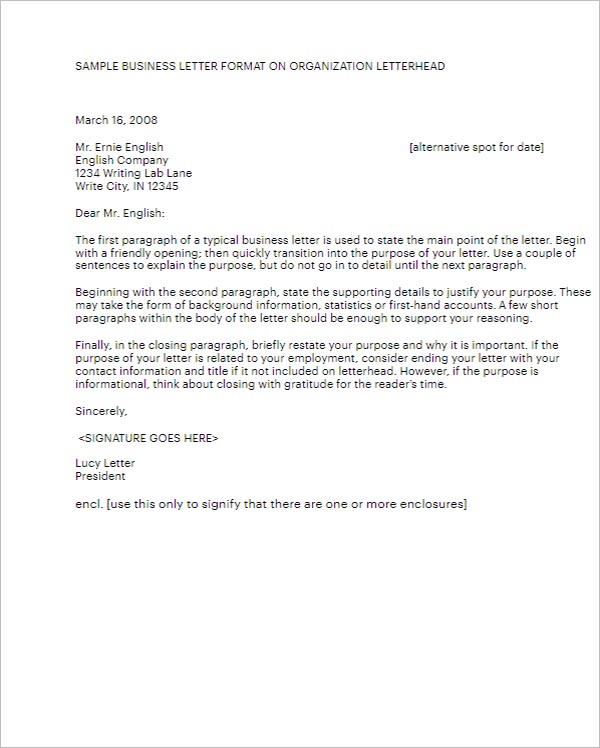 Professional Business Letter Template