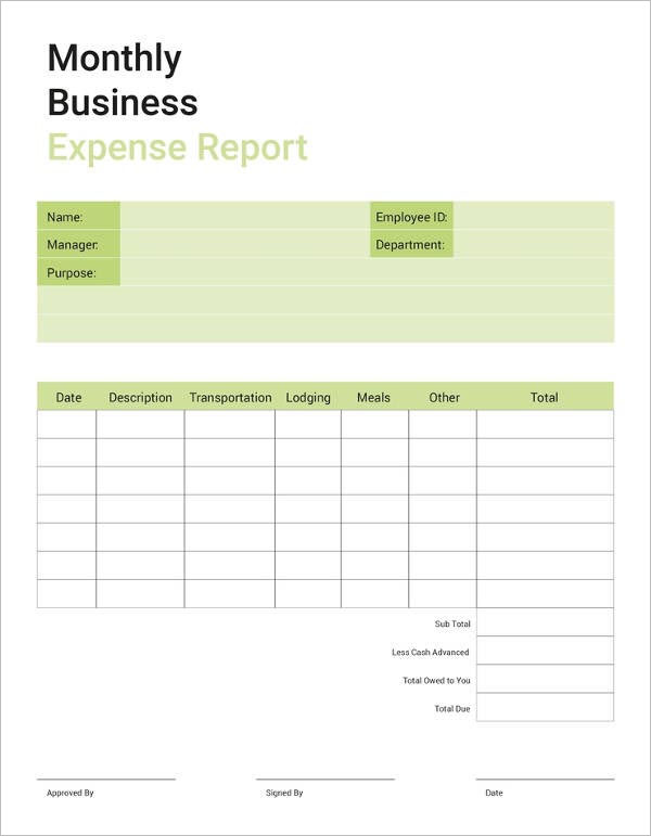 Sample Formal Business Report Template