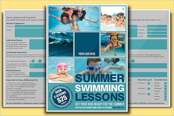 Swimming Flyer Certificate Template