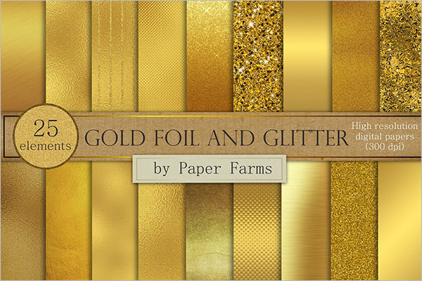 Texture Models Of Gold Glitter