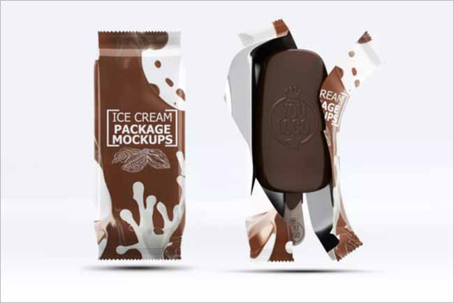 Abstract Ice Cream Packaging Mockup Design